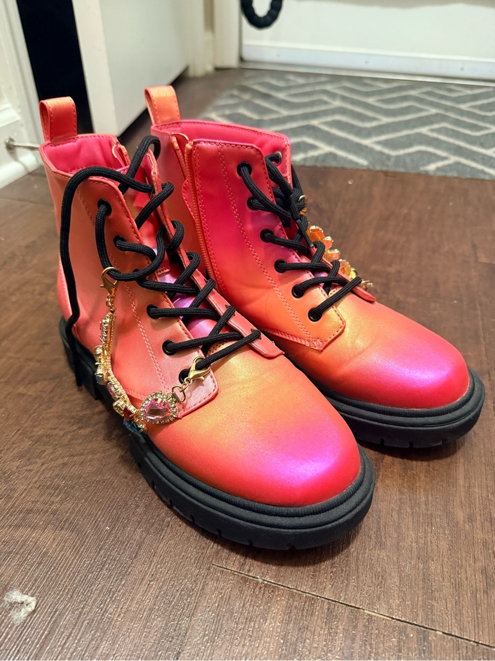 Pink Combat Boots